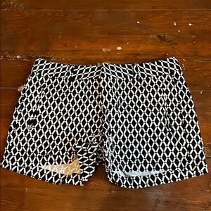 STYLUS Black and White Board Shorts Geometric Design